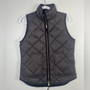 J. Crew Factory Textured Quilted Puffer Vest Gray Size xs